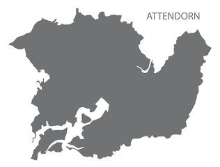 Attendorn German city map grey illustration silhouette shape - obrazy, fototapety, plakaty