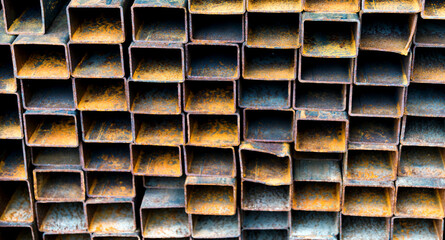 Stack of rectangle metal tubes