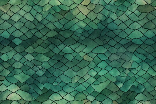 Green snake skin texture. Reptile and serpent scales surface. 