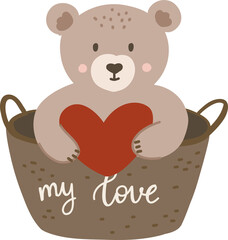 Cute teddy bear, lovely character for kids, chukdren products, valentines day