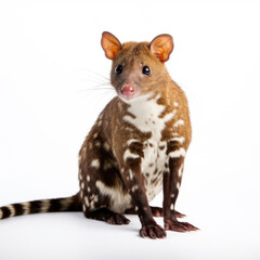 A quoll on a white background