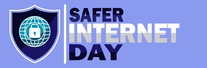 Safer Internet Day Vector illustration. Holiday concept. Template for background, banner, card, poster with text inscription.