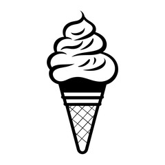 "Simplistic Yet Charming Pictogram Vector of Ice Cream, Designed with Elegance to Symbolize the Sweet Pleasure of this Timeless Dessert."