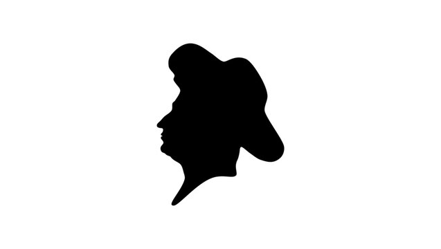 Tipu Sultan, black isolated silhouette