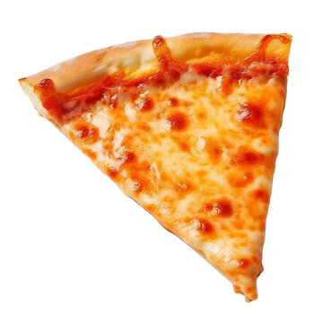 Floating Pizza Slice Template on Transparent Background