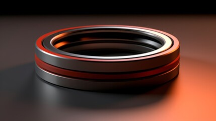 Durable Radial Rubber Piston Seal: Mechanical, Component in Red and Black