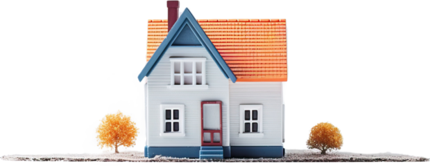 small house on a white background