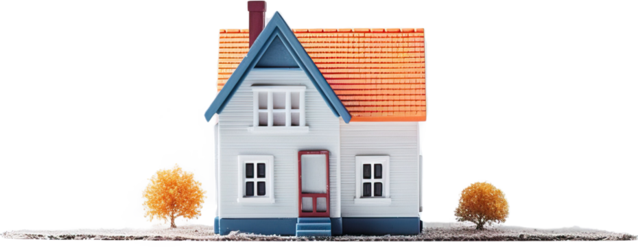 small house on a white background