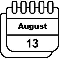 August Calendar Icon