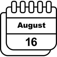 August Calendar Icon