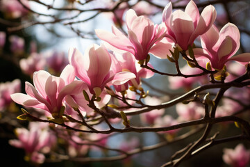 Spring magnolia tree