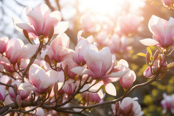 Spring magnolia tree