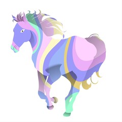Colorful unicorn isolated on white background. Vector illustration for your design