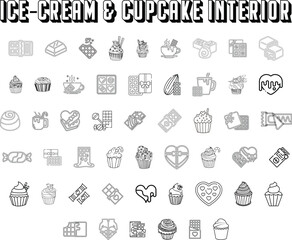 ice cream and cupcake coloring book kdp interior