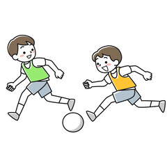 サッカーをする男の子たち