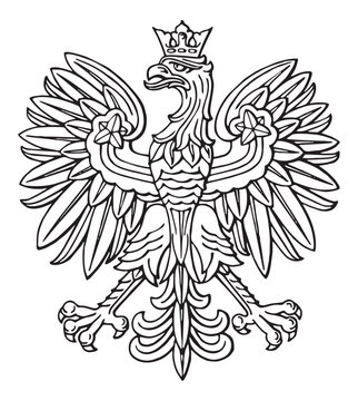 Poland eagle, polish national coat of arm, detailed vector illustration.