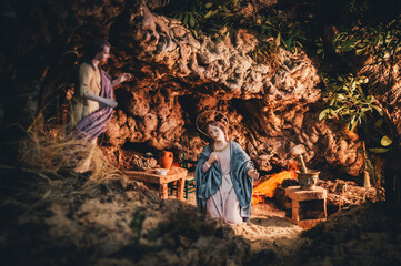 scenes from a nativity scene.
Jesus birth.
Christmas decoration