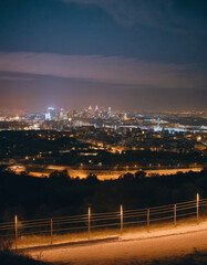 Obraz premium Night Cityscape View from a Hill