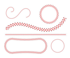 Lace from a baseball on a white background. Vector EPS 10

