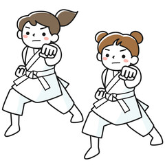 空手の稽古をする子供たち
