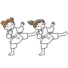 空手の稽古をする子供たち