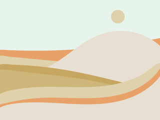 Flat vector illustration of a minimalist desert landscape