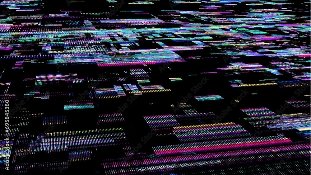 Poster future digital cyberspace. sorting and analysis digital data. vector technology matrix algorithm. se