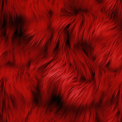 Seamless pattern. Red fur texture. Natural fur. AI generation.