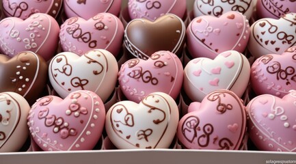 an assortment of chocolate covered egg shapes in a box,