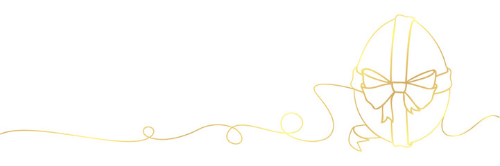 Illustration line art style of egg for easter day of gold vector