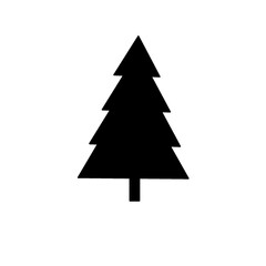 Christmas tree icon isolated on white background. Fir tree pictogram illustration. Xmas design