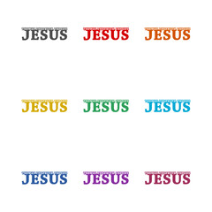 Jesus, the way, the truth, the life  icon isolated on white background. Set icons colorful