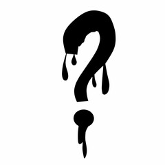 Sprayed question icon, on white background