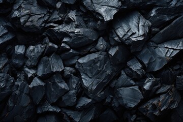 Abstract black background texture of a piece of coal. Generative AI - obrazy, fototapety, plakaty