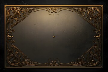 Vintage gold frame medieval style for card, sign board, banner, wallpaper, black and gold