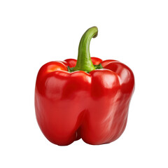 Red bell pepper on transparent background. Design for organic shops, grocery shops and markets.