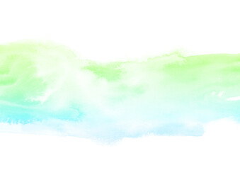 Fototapeta na wymiar 緑色から水色のグラデーションの水彩テクスチャ素材のイラスト