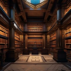 An ancient library containing knowledge from civilizations across the galaxy2
