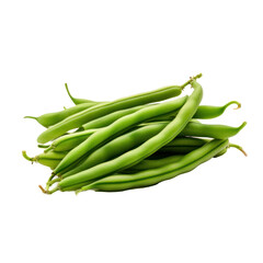Green beans on transparent background. Design for organic shops, grocery shops and markets.

