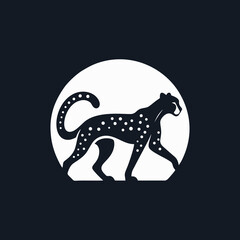 Cheetah silhouette minimalist logo design