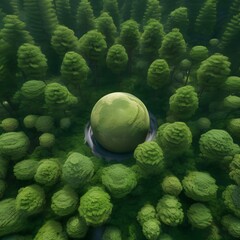 A planet with sentient forests that communicate through telepathy3 - obrazy, fototapety, plakaty