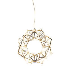 Luxury christmas golden polygon hanging element.