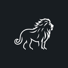 Obraz na płótnie Canvas Lion silhouette minimalist logo design