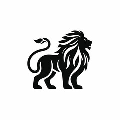 Fototapeta premium Lion silhouette minimalist logo design