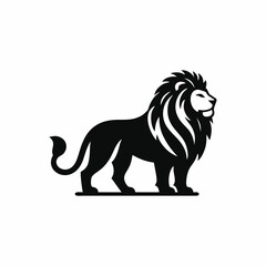 Fototapeta premium Lion silhouette minimalist logo design