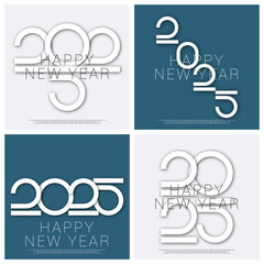 Happy new year - best wishes 2025 with colorful truncated number. Perfect vector for poster, banner, greeting and new year 2025 celebration.