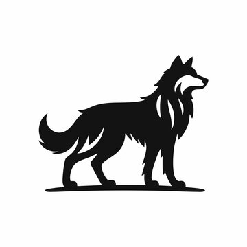 Wolf silhouette logo design inspiration 