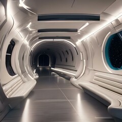 Obraz premium An interstellar train traveling through a network of tunnels in subspace2