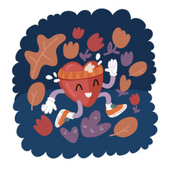 Cartoon vector illustration of World Heart Day concept, heart