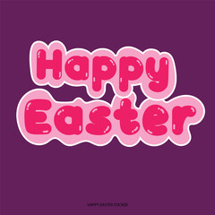Vector illustration happy easter font editable asset template